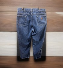 Vintage Carhartt Men's B146 DST Blue Denim Work Jeans 38 X 32 36 X 32
