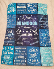 Fleecedecke blau Enkel Text
