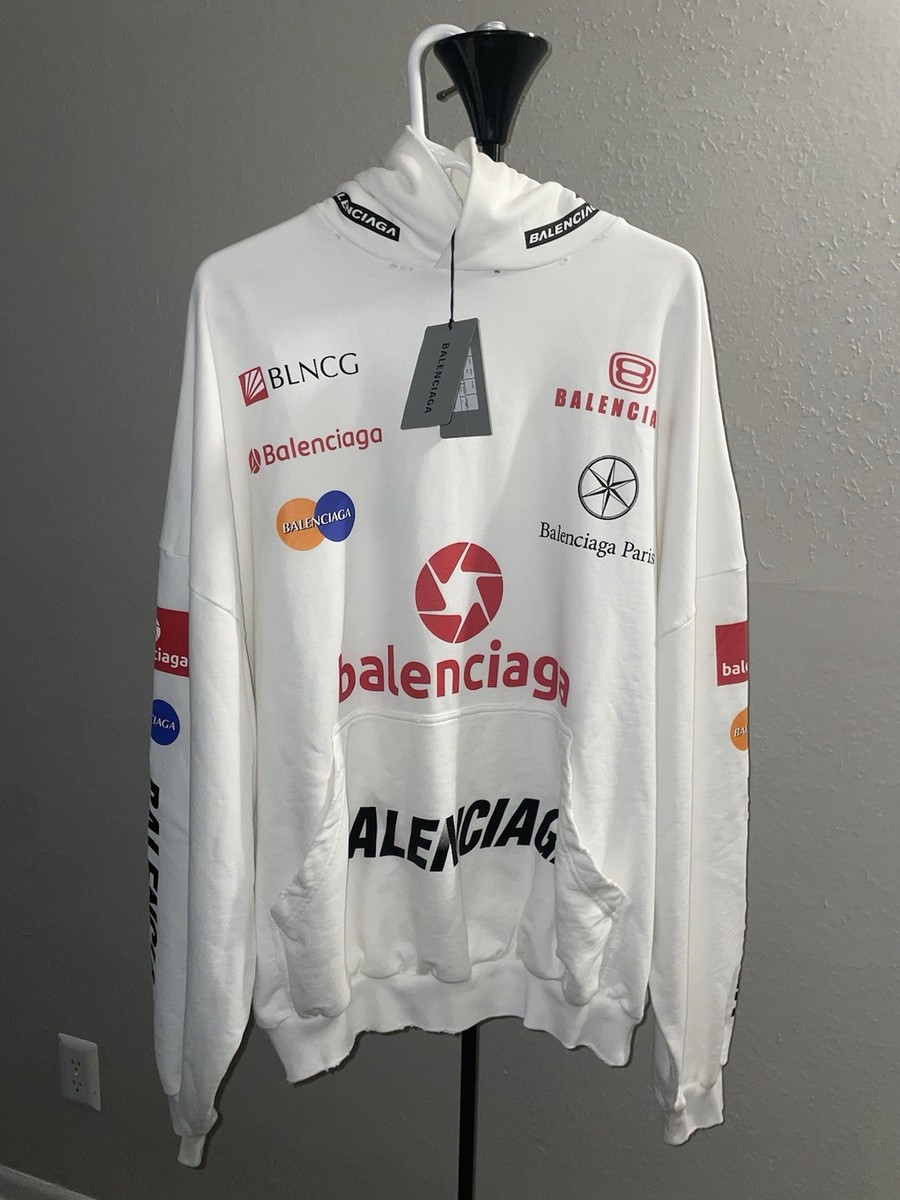 Balenciaga Top League Hoodie In White Size 3 With Tags | eBay