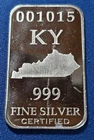 A Kentucky State Art Bar-1/2 Troy oz. .999 Fine Silver