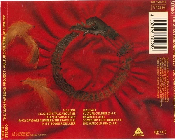 The Alan Parsons Project - Vulture Culture CD Album CD Rock,Pop 9265 - Bild 2 von 4