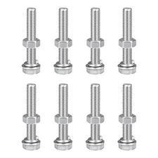 M8x50mm Hex Head Screws Bolts, Nuts & Washers Kits, 304 Stainless Steel 8 Sets