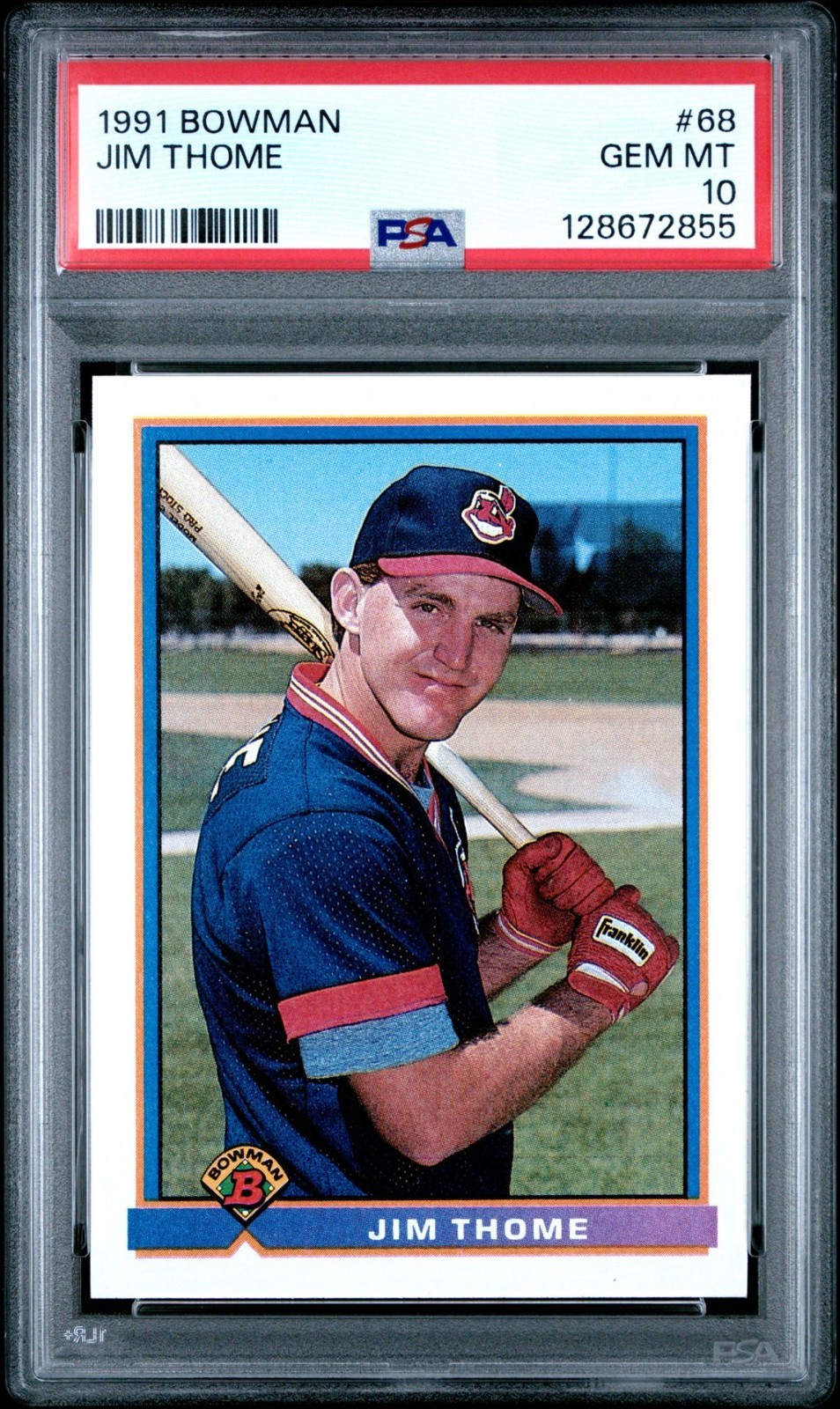 1991 BOWMAN JIM THOME #68 RC PSA 10 GEM MINT ROOKIE HOF INDIANS