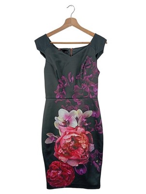 TED BAKER Bleistiftkleid Damen Kleid Gr. DE 34 schwarz-lila-pink Casual-Look
