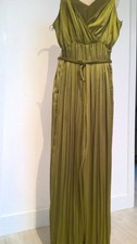 Zara V Neck Belted Jumpsuit Olive (Size Large)
