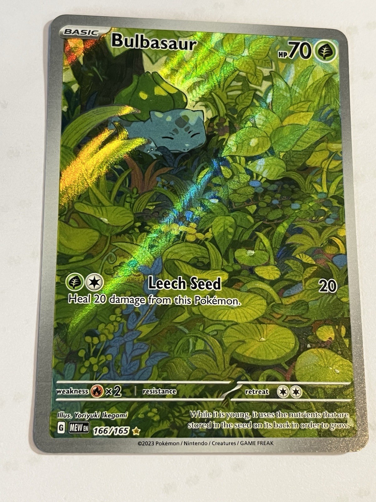 Pokemon Bulbasaur # 166/165 Scarlet And Violet 151 NM Pack Fresh Card! Hp70