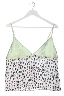 LIQUORISH Trägertop Damen Top Gr. DE 40 weiß-grün-schwarz Casual-Look