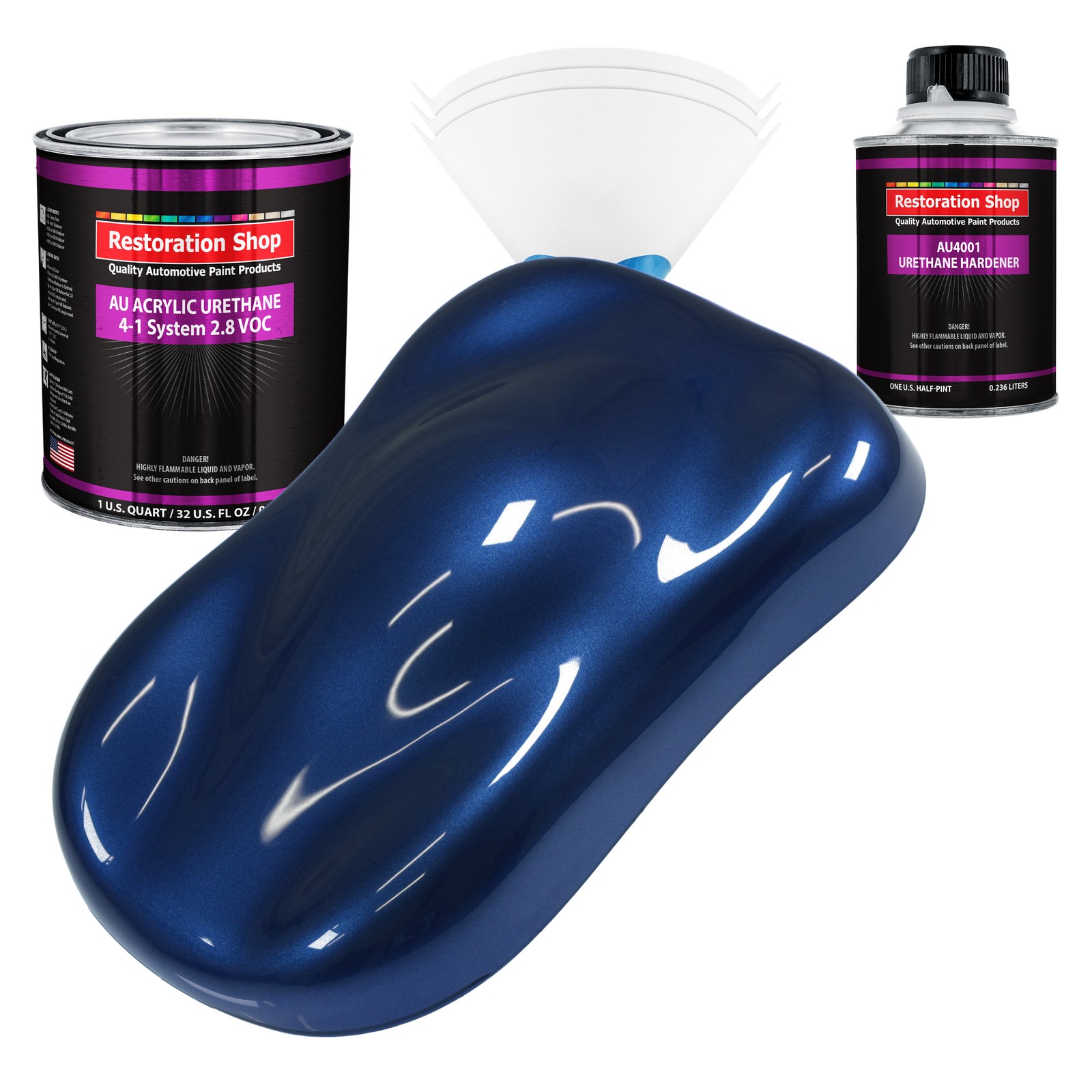 Restoration Shop Daytona Blue Metallic Acrylic Urethane Auto Paint Quart Kit