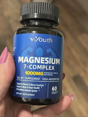 viYouth Magnesium 7-Complex 1000mg 60 Capsules Vegetarian High Absorption
