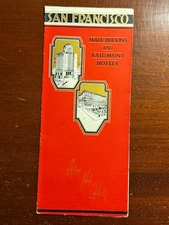 San Francisco Mark Hopkins and Fairmont Hotels Atop Nob Hill Vtg Brochure