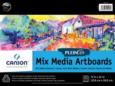 Artist Series Plein Air Mixed Media Paper Fold Over Art Board 9x12 In 10 PC