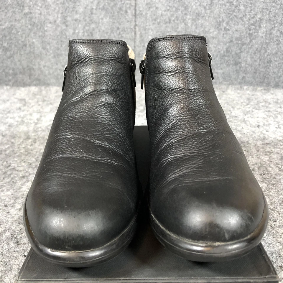 Naot Botas Mujer Talla 9 Negro Beige Cuero Gamuza Tobillo Cremallera Zapatos Cómodos Foto 4 de 4