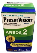 Bausch + Lomb PreserVision AREDS 2 Mini Soft Gels Eye Vitamin Supplement 120 Ct