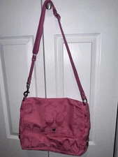 Coach Dark Pink Cross Body-Body Canvas Bag