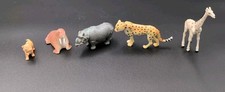 Vintage Small Plastic Zoo Safari Animals Lot of 5