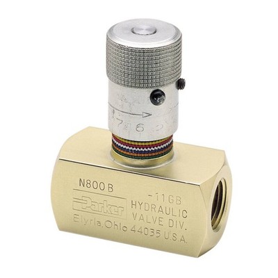 Parker In-Line Hydraulic Flow Control Needle Valve - N Series 1/8 NPT Oil / Air