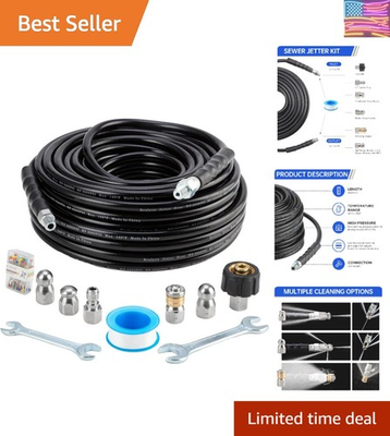 #ad Sewer Jetter Kit 100FT for Pressure Washer Pressure Washer Drain Jetter with... $92.89