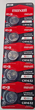 CR1632 MAXELL 5PK 3V LITHIUM GREAT EXP 12/35 DL1632 ECR1632 FREE SHIP
