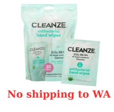 Cleanze Antibacterial Hand Sanitizing Hand Wipes | Individual Hand Wipe Packets,