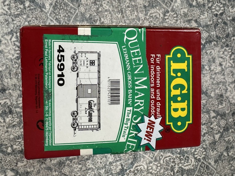 LGB 45910 Santa Fe Grand Canyon Line Box Car G Scale MIB Never Used Queen Mary