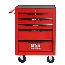 Rolling Metal Tool Chest W/5 Drawers 20" 5-Drawer Tool Chest Cabinet Red&Black