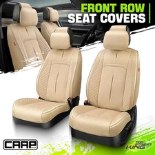 CAAP Driven Voris Series Front Row Set Seat Covers Cushion Protector Beige/Black