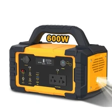 600W Portable Power Station 655WH Solar Generator for Camping Emergency Backup