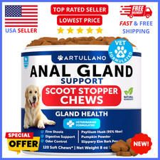 Dog Anal Gland Support Chews Pumpkin Fiber Scoot Relief Gut Health Treats