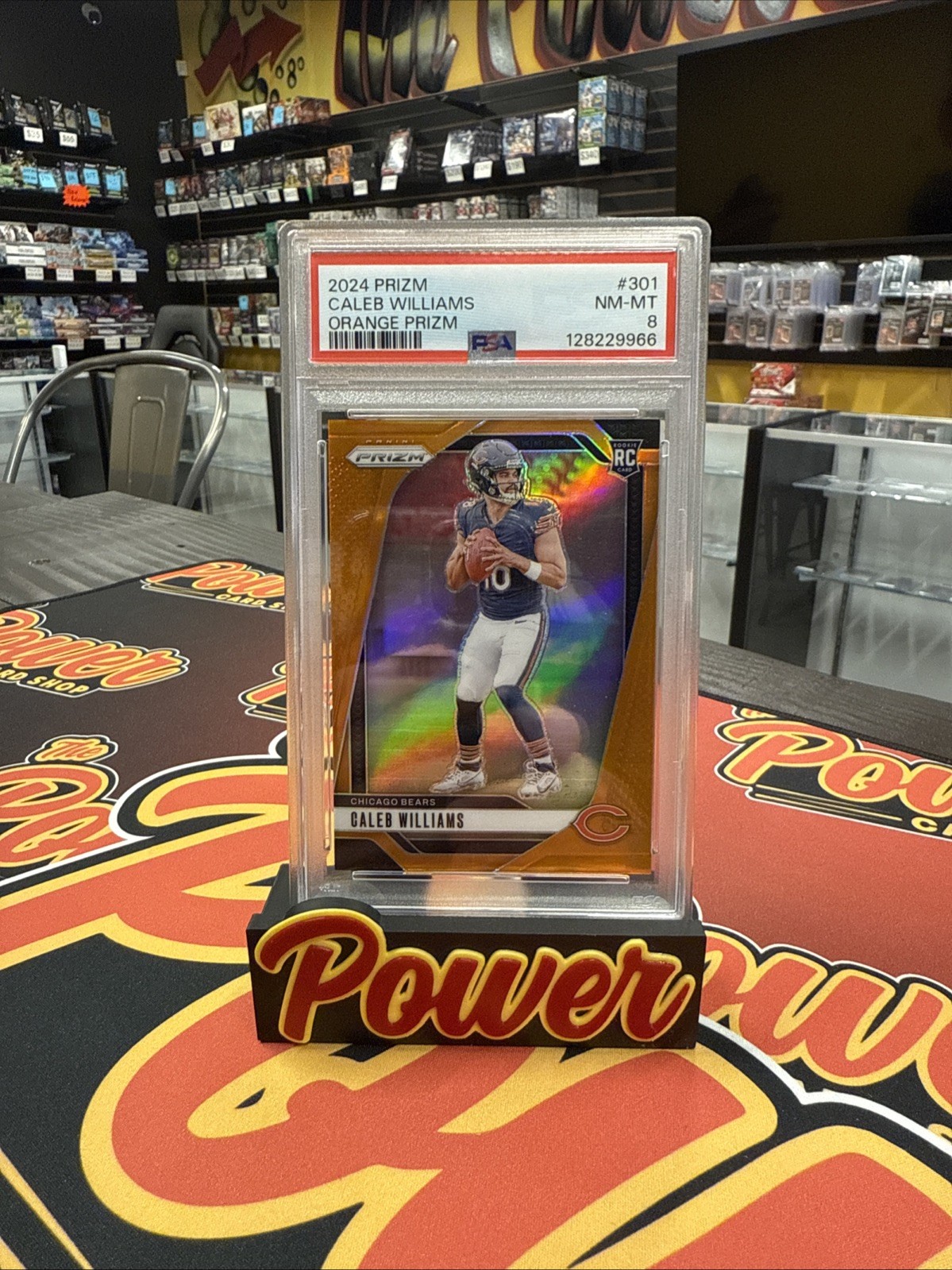 2024 Panini Prizm Caleb Williams Orange Prizm 150/249 PSA 8 RC #301 Bears