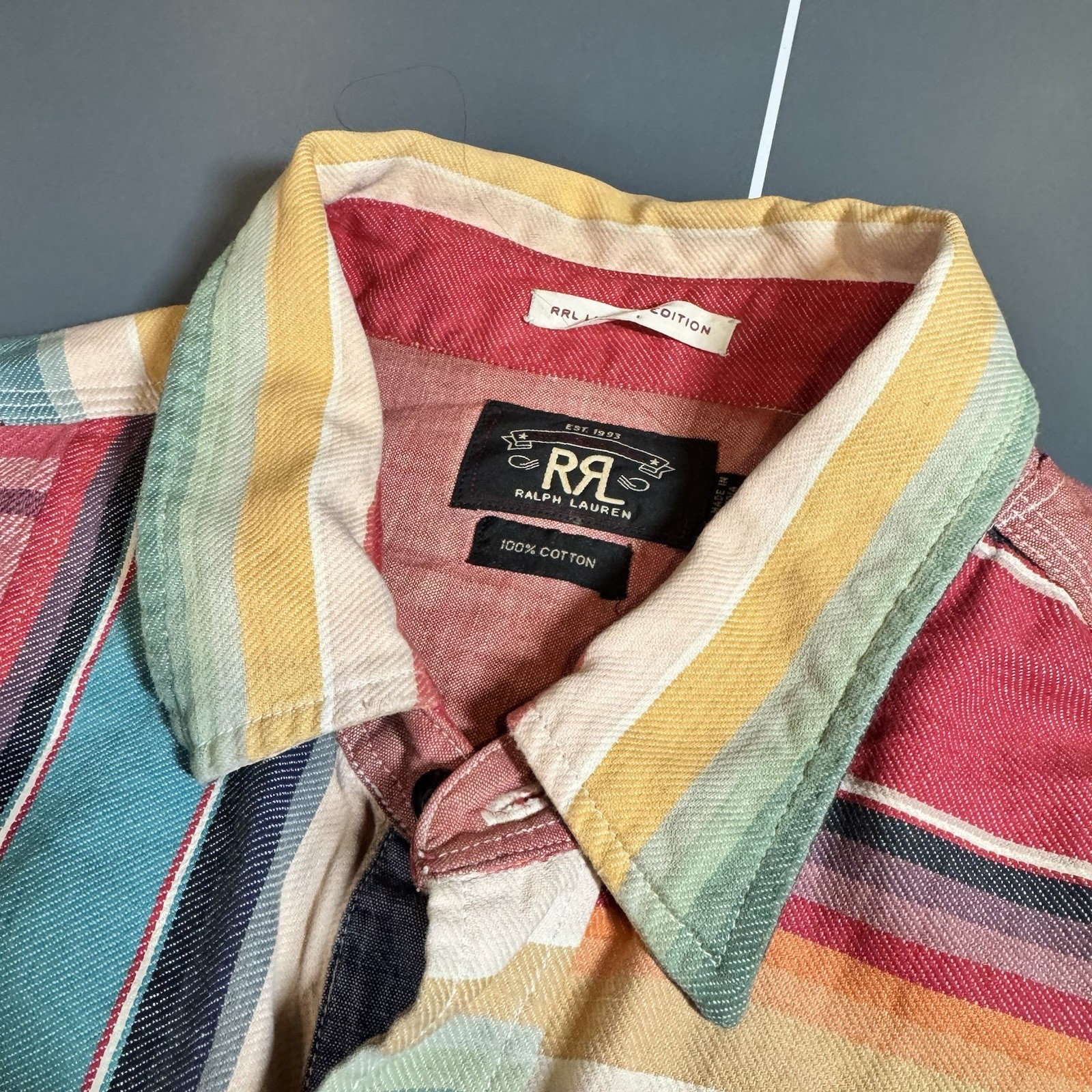 rrl double rl patchwork flannel button up shirt l… - image 2