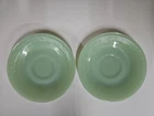Vintage Fire-King Jadeite 6” Saucer Plates Ribbed Edge Oven Ware Set of 2