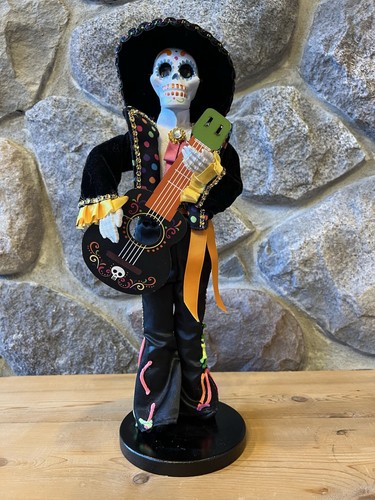 Creative Design Ltd. Mexican Day of the Dead Skeleton Guitar Folk Art Figurine