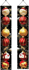 2PCS Christmas Porch Banner 71 X 12 Inch Set Christmas Hanging Decoration with O