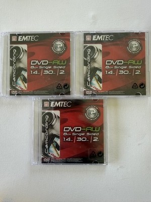 3x Emtec Mini 1,4GB DVD-RW einseitige Discs NEU