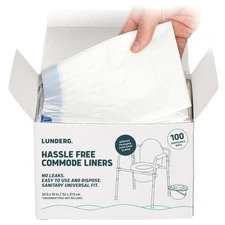 Commode Liners - Value Pack 100 Count Universal Fit - Medical Grade Bedside L...