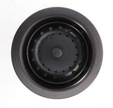 3-1/2" Matte Black Kitchen Sink Basket Strainer Drain Stopper Stainless Steel