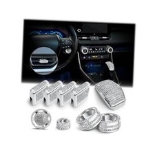 10PCS Crystal Knob Cover Trim Set - Zinc Alloy 10-Piece Set   Gasoline Version