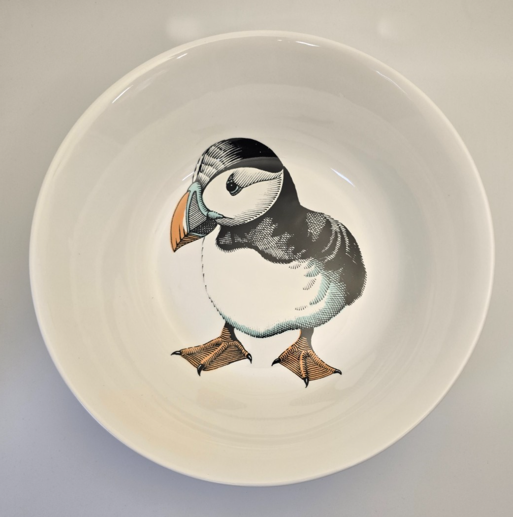 Set Regalo British Birds: Tappetino Mouse E Sottobicchieri Con Puffin - 24x19 Cm E 9x9 Cm
