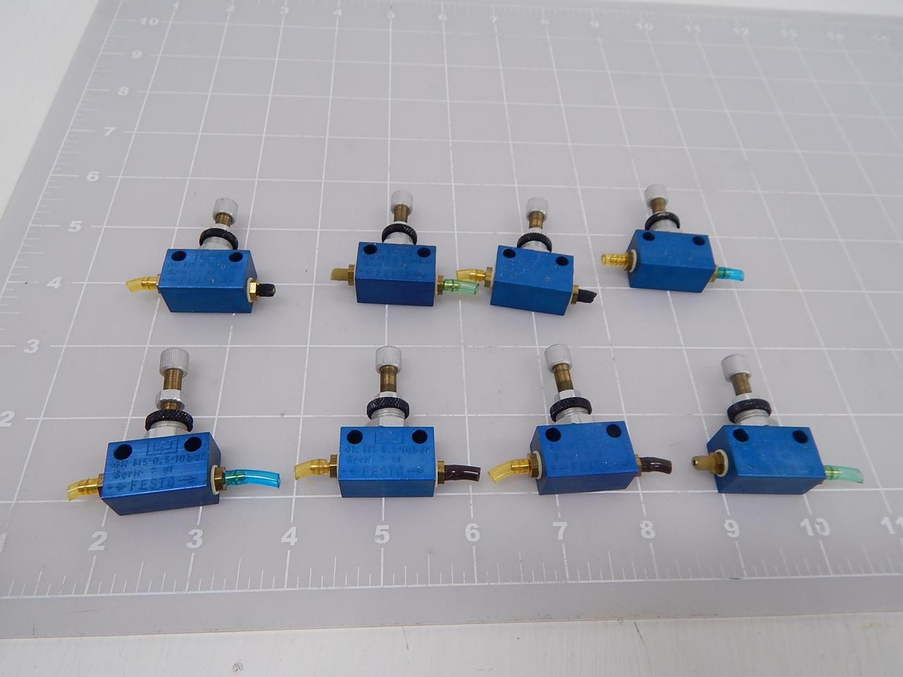LOT OF 8 FESTO GR M5 1-WAY FLOW CONTROL VALVE T90757