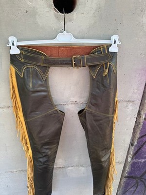 CHAPS LEDER REITEN WESTERN COWBOY LEDER FRANSEN MOTORRADHOSE BIOMIN