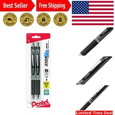 Professional EnerGel RTX Retractable Gel Pen Set - 2 Pack, Black Ink & Metal Tip