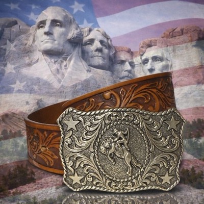 Justin Kids USA Belt  BRONCO BUSTING Leather Size 24 NWT Rare!