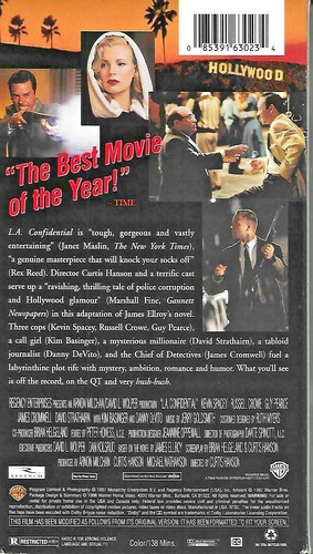 L.A. CONFIDENTIAL (1998) - VHS Video Tape - WARNER HOME VIDEO - Picture 2 of 3