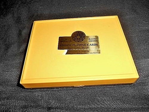 HALLMARK COLLECTIBLE BRIDGE PLAYING CARDS SET BOY & GIRL IN BLUE GOLD GILT EDGES - Picture 13 of 18