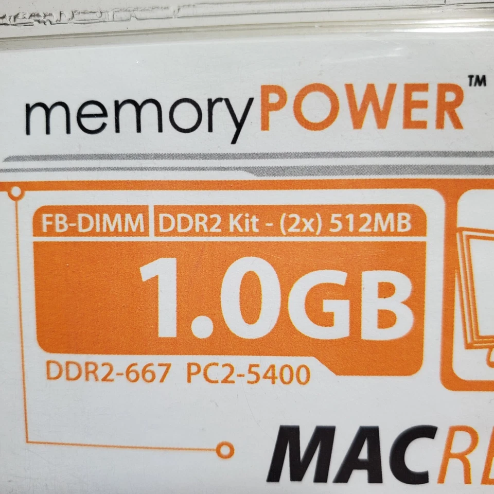 New Centon Memory Power MACReady Mac Pro RAM 1GB (2x 512MB) DDR2-667 - Image 2 of 4