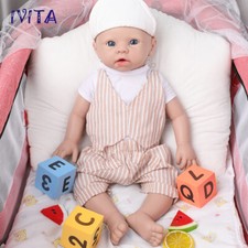 IVITA 20" Lovely Smile Boy Infant Lifelike Reborn Baby Full Body Silicone Doll