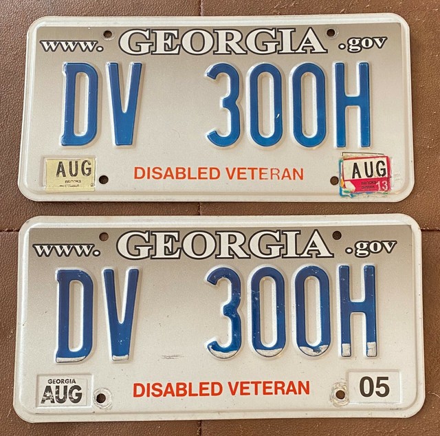 2013 MILITARY DISABLED VETERAN License Plate PAIR DV 300H eBay
