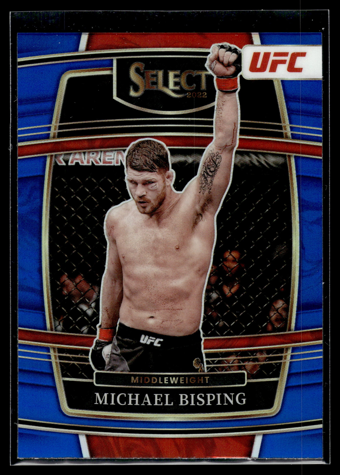 Michael Bisping 2022 Panini Select UFC Blue Silver Prizm Card #82
