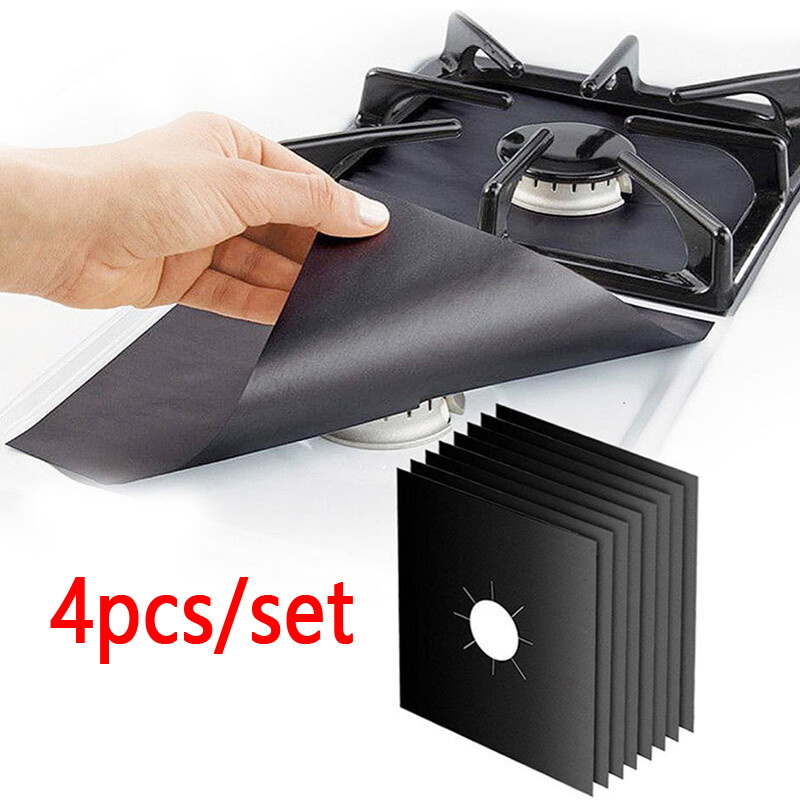 4pcs/set Protection Pad For Gas Stove Oil-proof Gas Stove Surface Cleaning Prote