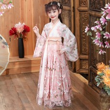 Girl Embroidered Dress Floral Tang Suit Hanfu Chinese Fairy Ancient Costume